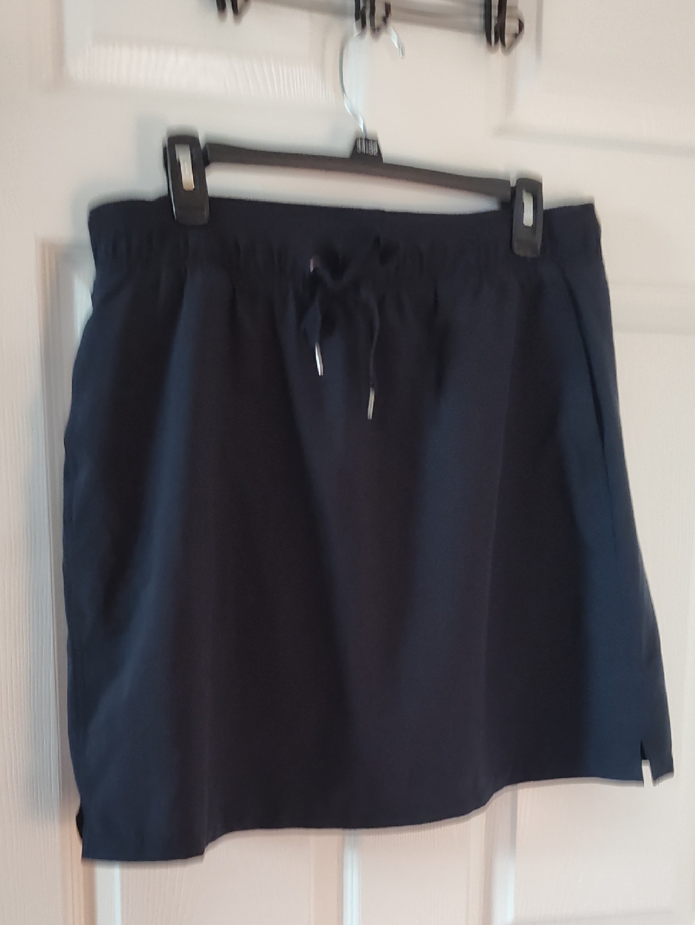 GreenTea Navy Elastic Drawstring Mini Skirt
